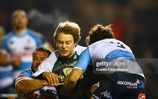 Mathew Tait of Leicester Tigers in action during the European Rugby Champions Cup match between Leicester Tigers and Benetton Treviso at Welford Road...