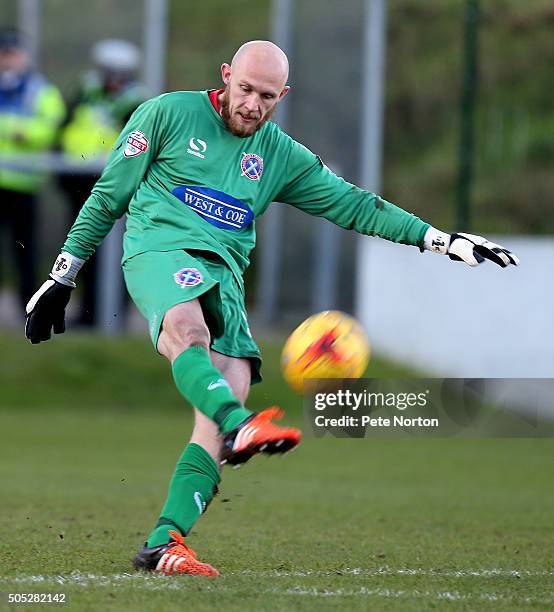 Mark Cousins of Dagenham & Redbridge in action during the Sky Bet League Two match between Dagenham & Redbridge and Northampton Town at Chigwell...