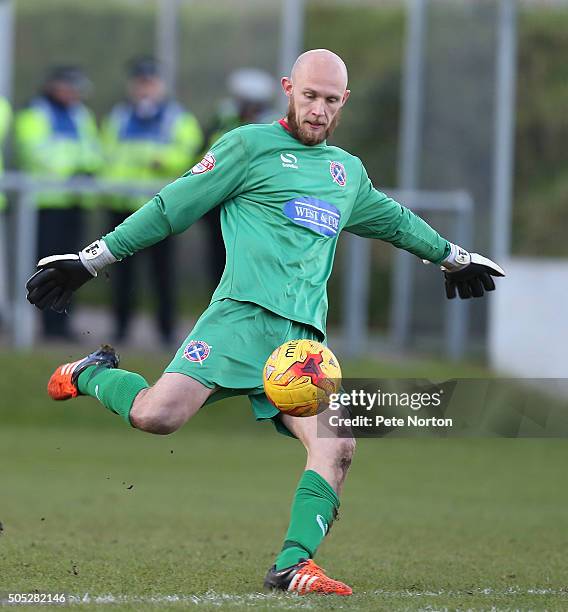 Mark Cousins of Dagenham & Redbridge in action during the Sky Bet League Two match between Dagenham & Redbridge and Northampton Town at Chigwell...