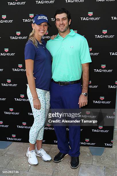 Pro golfer Jessica Korda and Johnny DelPrete attend Tag Heuer And Golf Digest Host "The Jessica Korda Mall Challenge" at Miami Design District Palm...