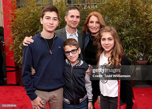 Writer Jonathan Aibel and family attend the premiere of DreamWorks Animation and Twentieth Century Fox's "Kung Fu Panda 3" at the TCL Chinese Theatre...