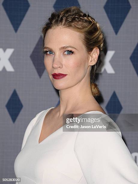 Actress January Jones attends the FOX winter TCA 2016 All-Star party at The Langham Huntington Hotel and Spa on January 15, 2016 in Pasadena,...