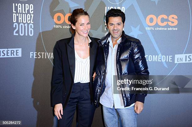 Melissa Theuriau and Jamel Debbouze arrive at the closing ceremony of the 18th L'Alpe D'Huez International Comedy Film Festival on January 16, 2016...