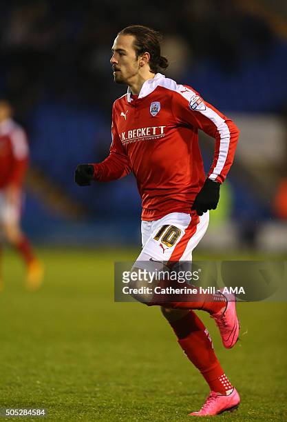Ryan Williams of Barnsley during the Sky Bet League One match between Shrewsbury Town and Barnsley at New Meadow on January 16, 2016 in Shrewsbury,...
