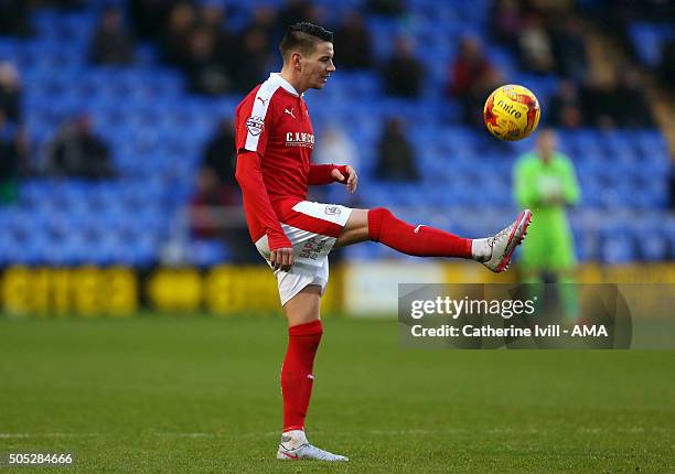 Adam Hammill of Barnsley during the Sky Bet League One match between Shrewsbury Town and Barnsley at New Meadow on January 16, 2016 in Shrewsbury,...