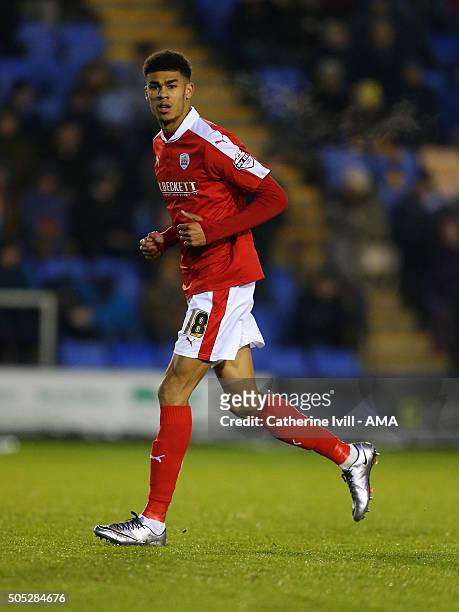 Ashley Fletcher of Barnsley during the Sky Bet League One match between Shrewsbury Town and Barnsley at New Meadow on January 16, 2016 in Shrewsbury,...