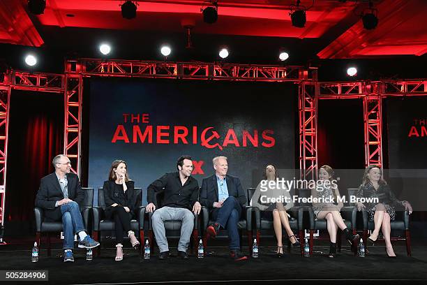 Executive Producer/Co-Showrunner/Writer Joel Fields, actors Keri Russell, Matthew Rhys, Noah Emmerich, Annet Mahendru, Holly Taylor and Alison Wright...