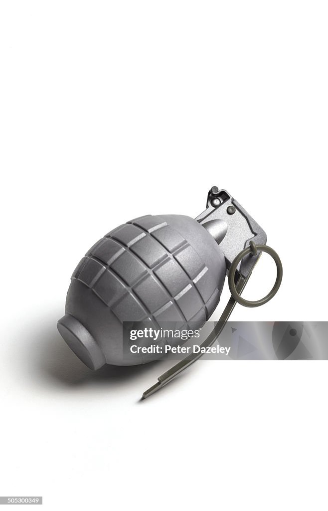 Hand grenade with copy space