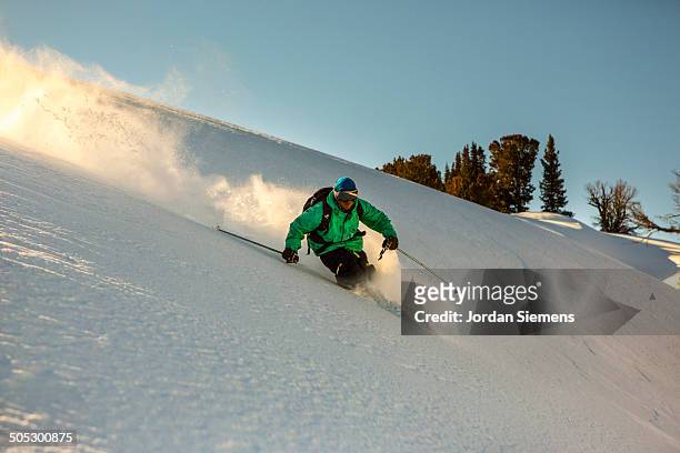 skiing in montana - big sky ski resort stock pictures, royalty-free photos & images
