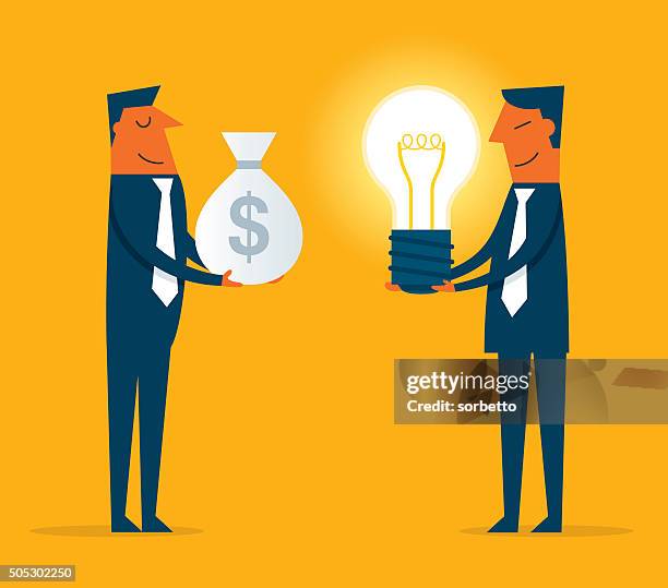 buy idea with money - stock trader stock illustrations