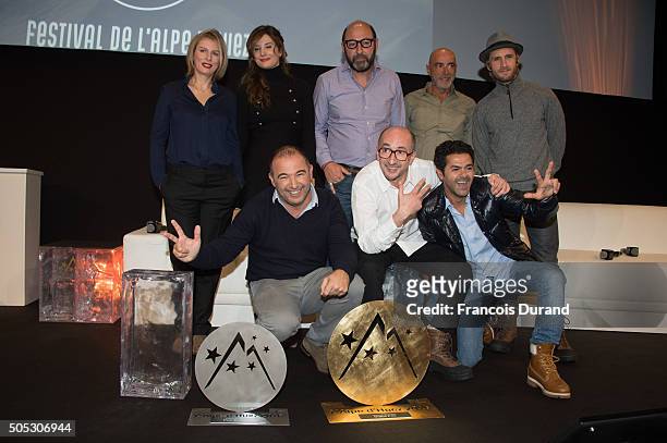French actors and Members of Jury Karin Viard , Alice Pol , Kad Merad , Patrick Bosso , Philippe Lacheau and French director Mohamed Hamidi , French...