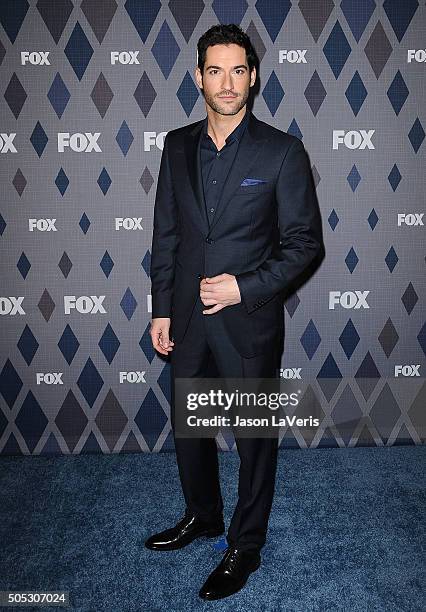 Actor Tom Ellis attends the FOX winter TCA 2016 All-Star party at The Langham Huntington Hotel and Spa on January 15, 2016 in Pasadena, California.