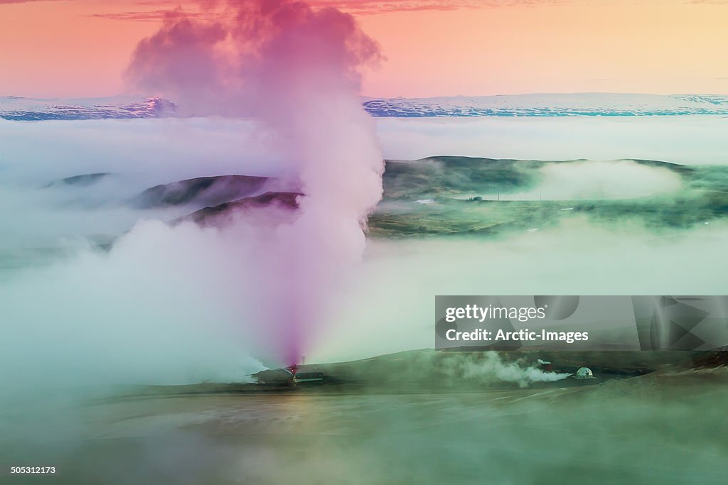 Steam rising from a Geothermal Power Plant.