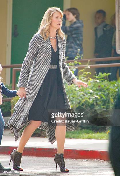 Laura Dern on the set of 'Big Little Lies' is seen on January 16, 2016 in Los Angeles, California.