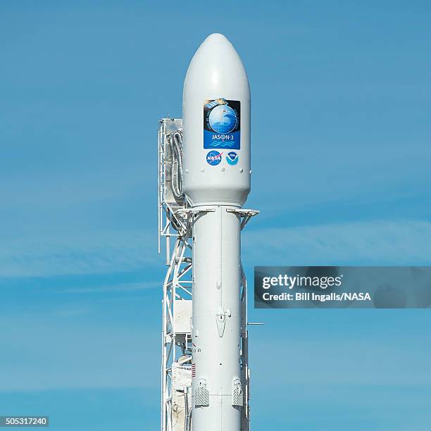 In this handout provided by the National Aeronautics and Space Administration , the SpaceX Falcon 9 rocket is seen at Vandenberg Air Force Base Space...