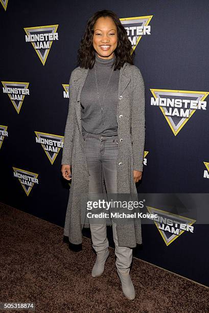 Actress Garcelle Beauvais attends Monster Jam Celebrity Night at Angel Stadium on January 16, 2016 in Anaheim, California.
