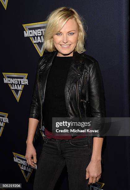 Actress Malin Akerman attends Monster Jam Celebrity Night at Angel Stadium on January 16, 2016 in Anaheim, California.