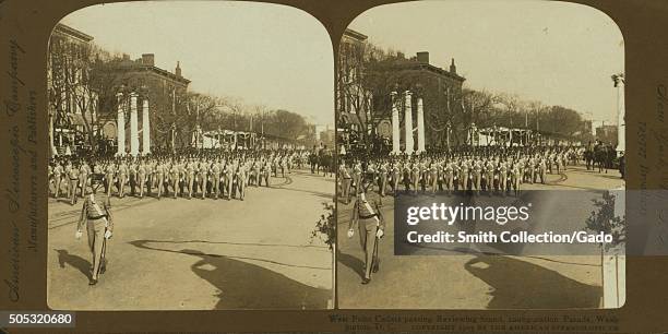 West Point Cadets passing reviewing Stand, inauguration parade for Theodore Roosevelt, Washington, DC, 1901. From the New York Public Library. .