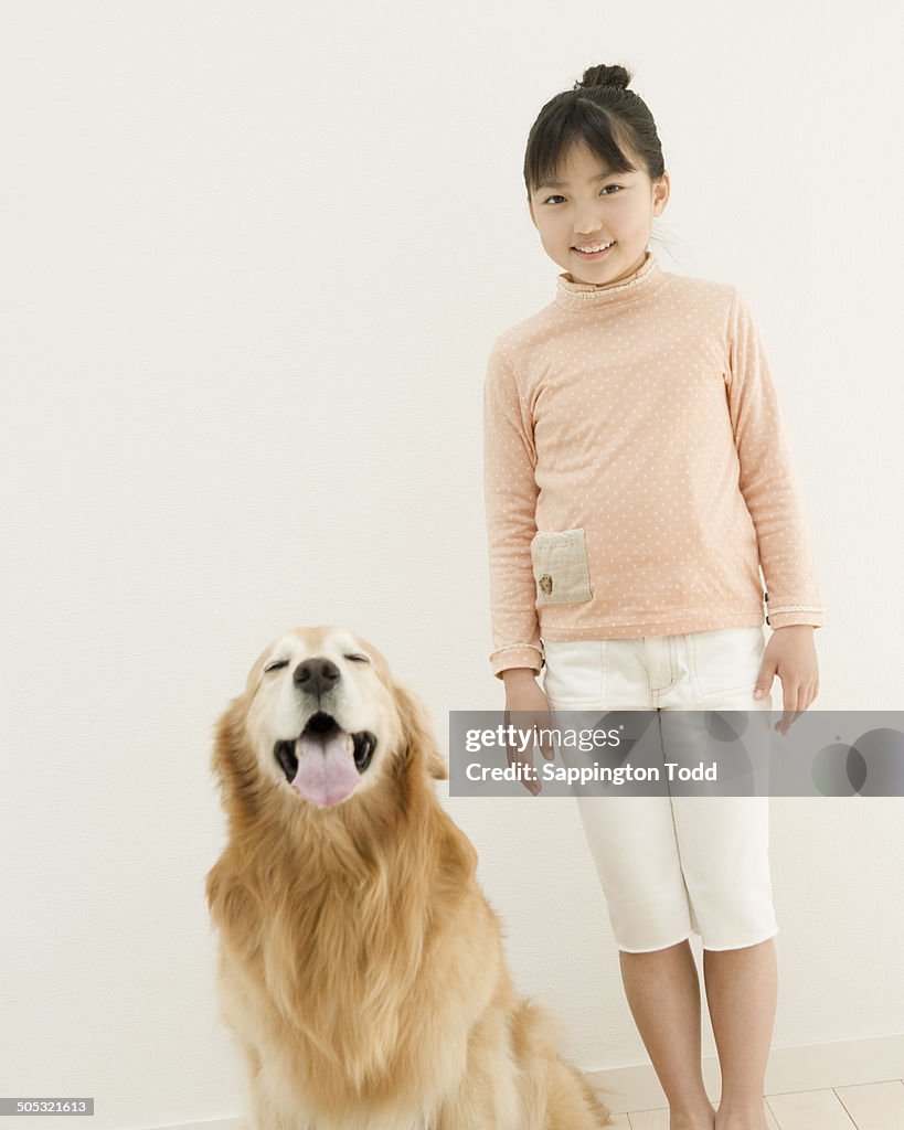 Girl With Pet Dog