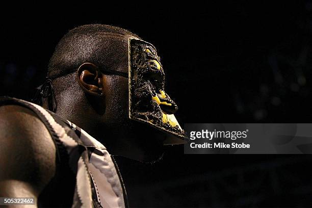 Deontay Wilder is introduced prior to his WBC Heavyweight Championship bout against Artur Szpilka at Barclays Center on January 16, 2016 in Brooklyn...