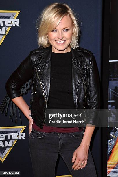 Actress Malin Akerman arrives at the Monster Jam at Angel Stadium of Anaheim on January 16, 2016 in Anaheim, California.