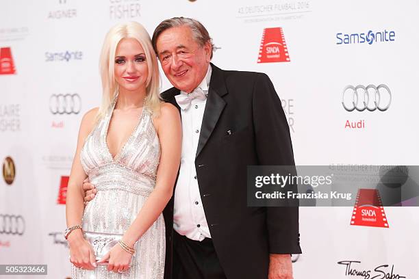 Cathy Schmitz and Richard Lugner during the German Film Ball 2016 at Hotel Bayerischer Hof on January 16, 2016 in Munich, Germany.