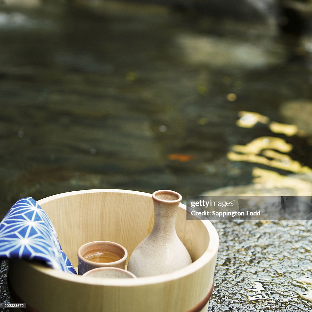 Sake Bottle In Tub