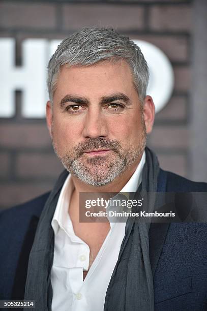 Singer Taylor Hicks attends the New York premiere of "Vinyl" at Ziegfeld Theatre on January 15, 2016 in New York City.