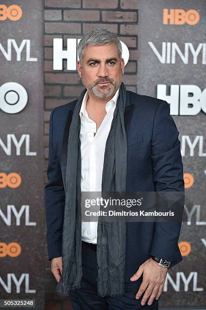 Singer Taylor Hicks attends the New York premiere of "Vinyl" at Ziegfeld Theatre on January 15, 2016 in New York City.