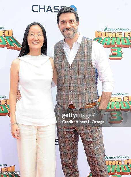 Directors Jennifer Yuh Nelson and Alessandro Carloni arrive for the premiere of DreamWorks Animation and Twentieth Century Fox's "Kung Fu Panda 3"...