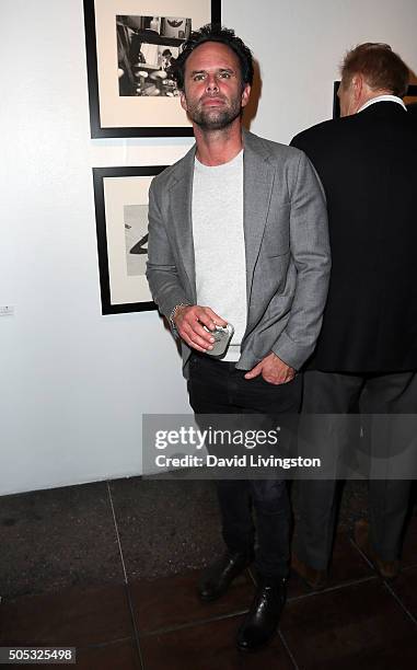 Actor Walton Goggins attends Vivian Maier - Photographs from the Maloof Collection at Merry Karnowsky Gallery on January 16, 2016 in Los Angeles,...