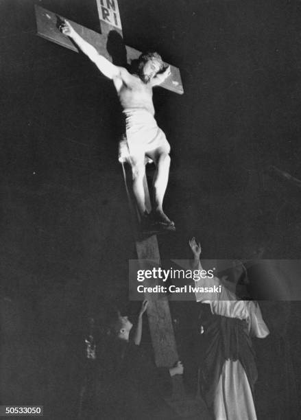 Josef Meier playing Christ in Passion Play.