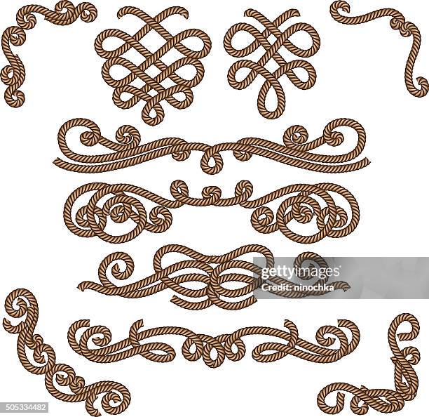 ilustrações de stock, clip art, desenhos animados e ícones de elementos de corda - corda