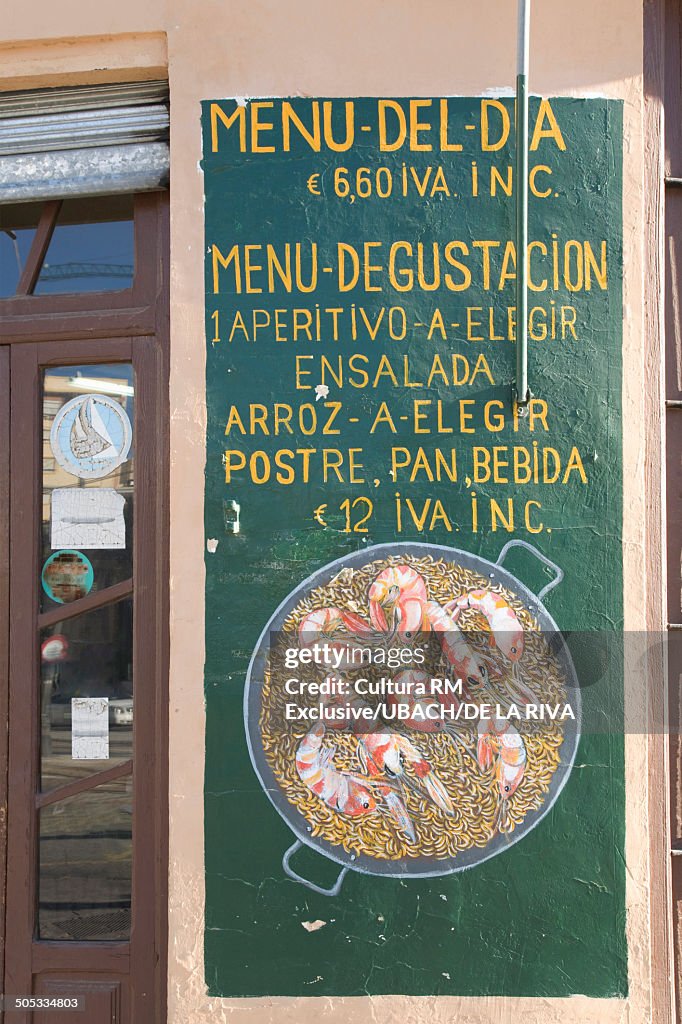 Traditional restaurant sign, Valencia, Spain