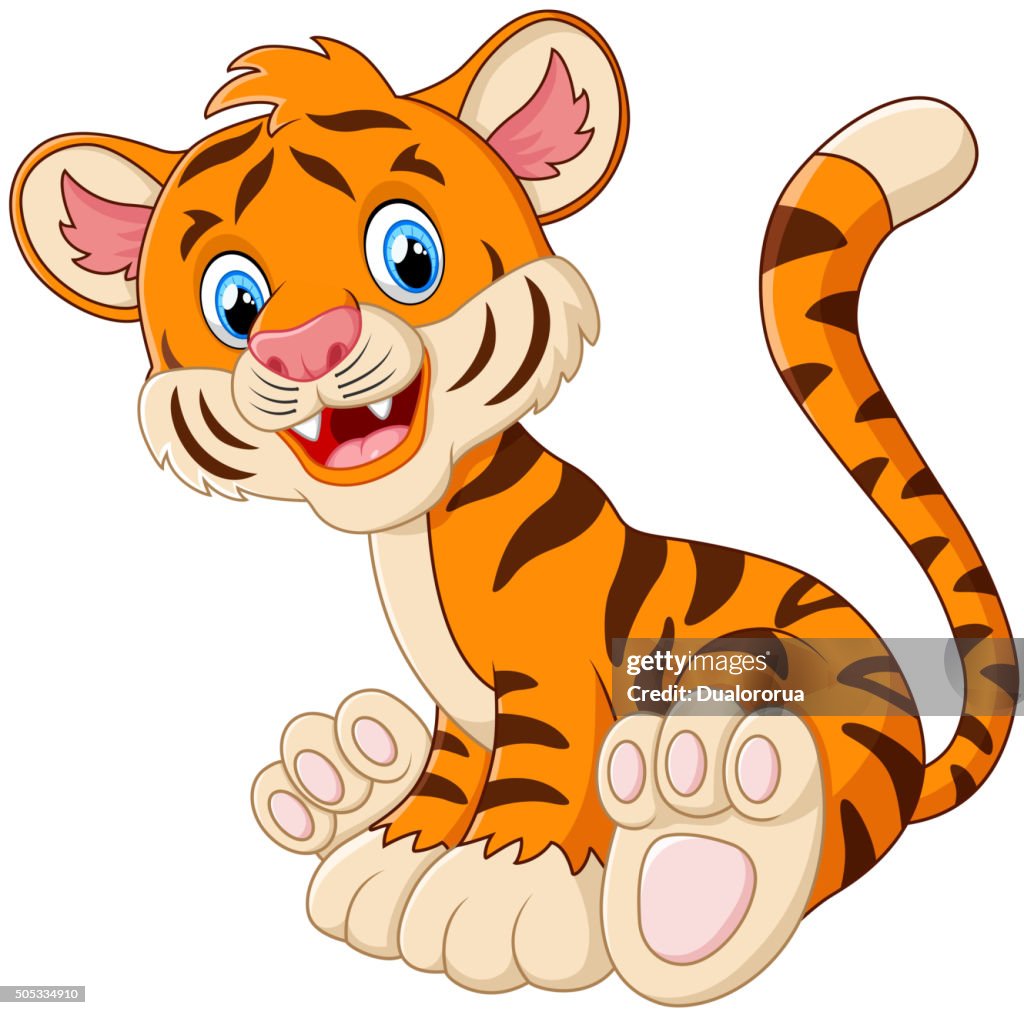 Cute Tiger Cartoon Sitting High-Res Vector Graphic - Getty Images