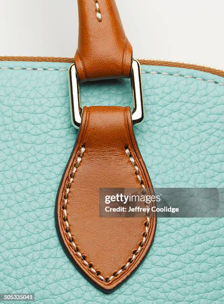 detail on leather purse - leather strap stock pictures, royalty-free photos & images