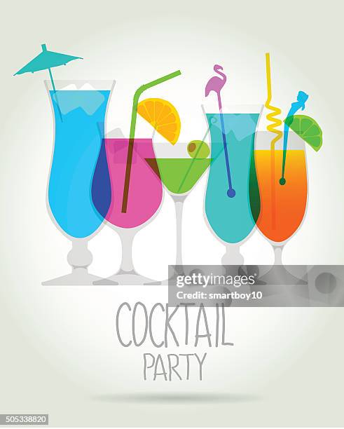 illustrazioni stock, clip art, cartoni animati e icone di tendenza di cocktail party inviteprint - piña colada
