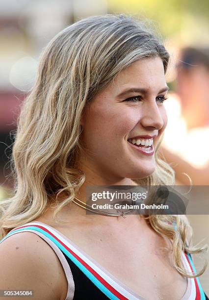 Eugenie Bouchard of Canada arrives at the 2016 Australian Open party at Crown Entertainment Complex on January 17, 2016 in Melbourne, Australia.