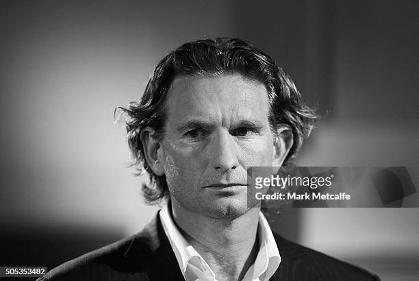 Former Essendon coach James Hird speaks for the first time about the Essendon doping scandal at The Ethics Centre on January 17, 2016 in Sydney,...