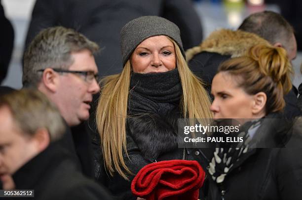 Ulla Sandrock , wife of Liverpool's German manager Jurgen Klopp, attends the English Premier League football match between Liverpool and Manchester...