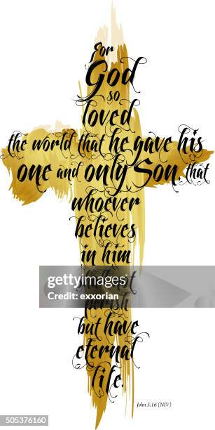 bible john 3-16 niv - painted cross vector stock illustrations
