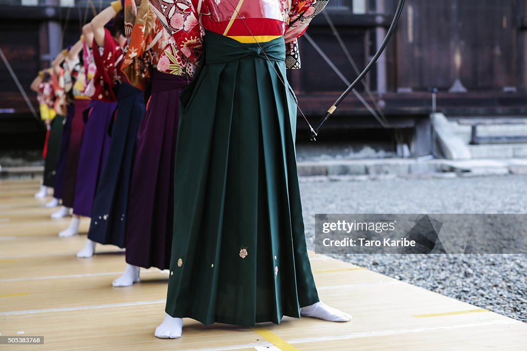 Coming Of Age Archery Ceremony In Kyoto