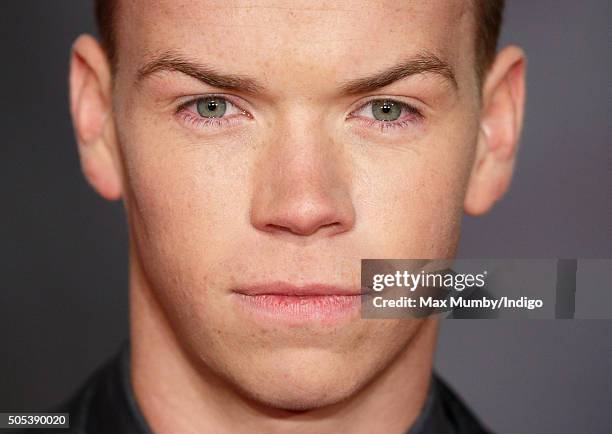 Will Poulter attends the UK Premiere of 'The Revenant' at the Empire Leicester Square on January 14, 2016 in London, England.