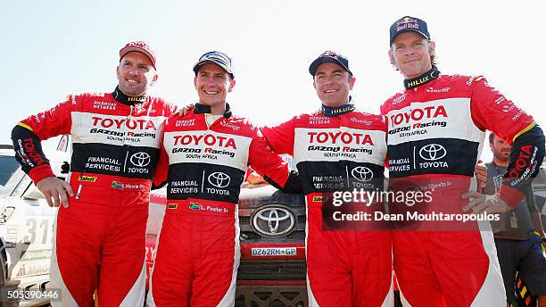 Giniel De Villiers of South Africa, Dirk Von Zitzewitz of Germany, Leeroy Poulter of South Africa and Robert Howie of South Africa all for TOYOTA...