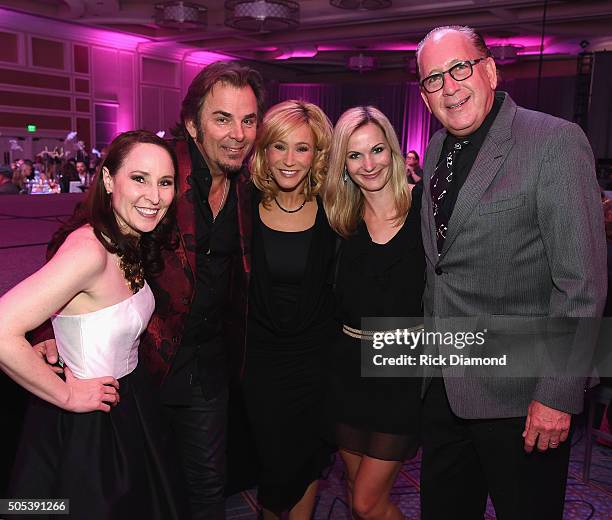 Beth Torres President and CEO Make-A-Wish, Jonathan Cain , Wife/Pastor Paula White, Chantel Esposito and John Esposito President/CEO Warner Music...