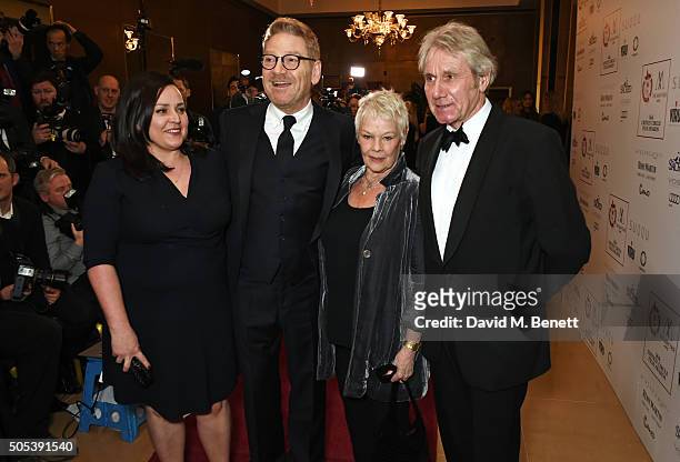 Lindsay Brunnock, Kenneth Branagh, Dame Judi Dench and David Mills arrive at The London Critics' Circle Film Awards at The May Fair Hotel on January...