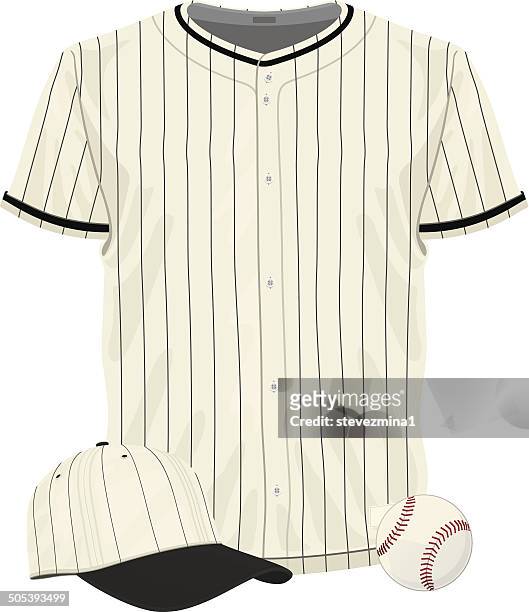 vintage baseball jersey - pinstripe stock illustrations