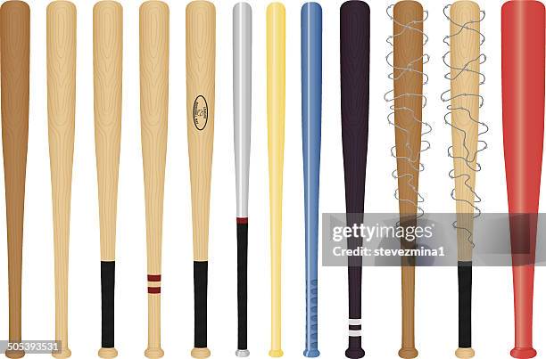 baseball schläger anzeigen - baseballschläger stock-grafiken, -clipart, -cartoons und -symbole