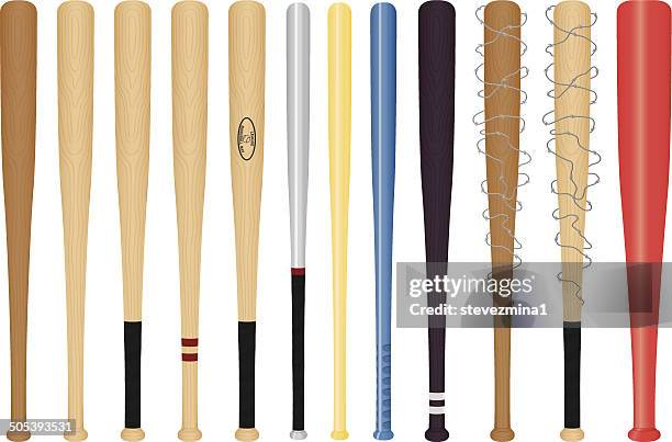 baseball bats - baseball bat stock illustrations