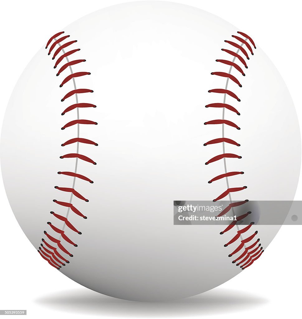 A single, digital baseball on a white background.